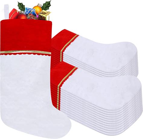 Amazon Tokforty 24 Pack Felt Christmas Stockings 19 Inches White