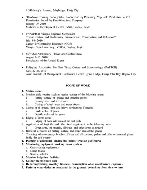 Resume For Turf Management Jobs Pdf