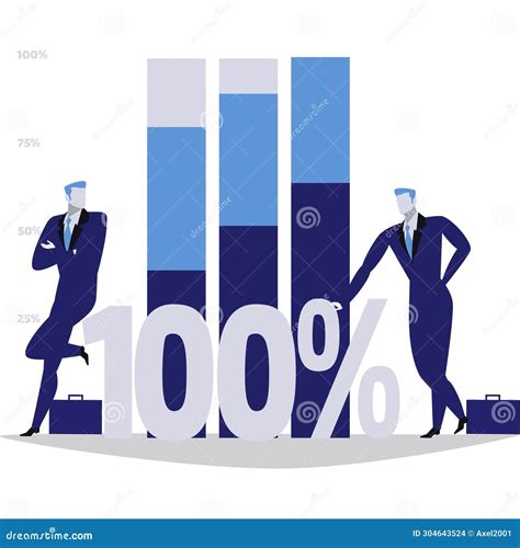 100 Percent Profit Chart Bar Vector Flat Icon Stock Vector