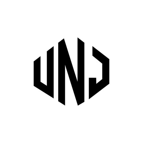 UNJ letter logo design with polygon shape. UNJ polygon and cube shape logo design. UNJ hexagon ...