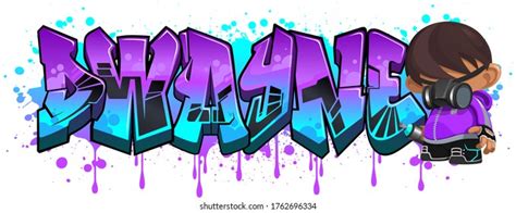 Dwayne Cool Graffiti Name Illustration Inspired Stock Illustration ...