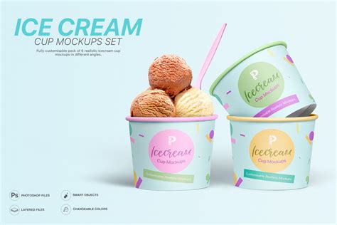 Ice Cream Cup Mockups Set Behance