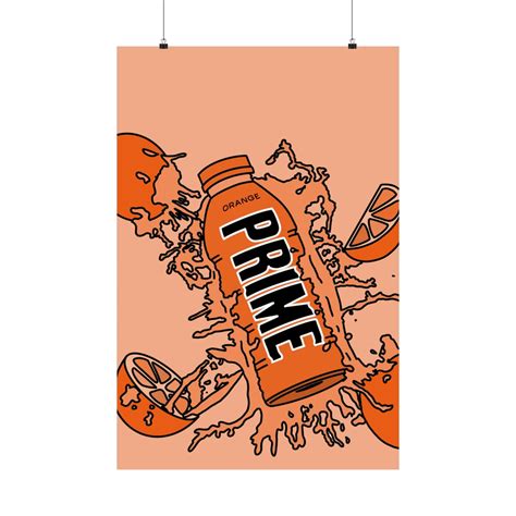 ORANGE PRIME HYDRATION Drink Hand Illustrated Print Gift - Etsy