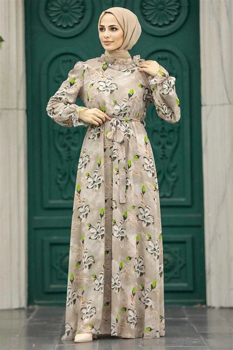 Neva Style Beige Hijab Dress 29710bej Neva