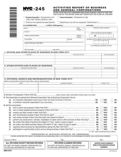 Nyc 245 Form Fill Out Printable PDF Forms Online