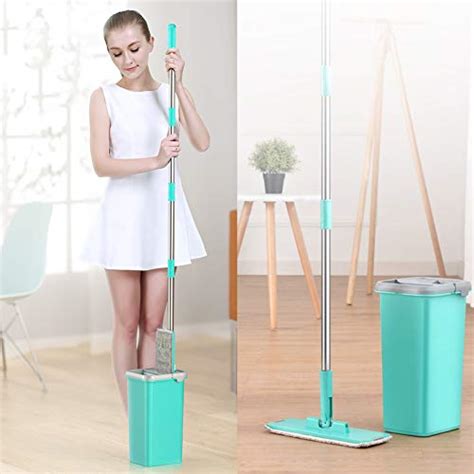 Microfiber Flat Squeeze Mop And Bucket For Floor Cleaning 360 Rotated Head Small Self Wringing