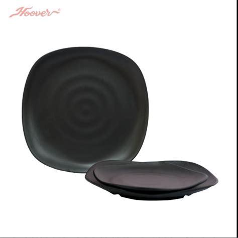 Jual Hoover Piring Melamine Model Tembikar Hitam Piring Kotak