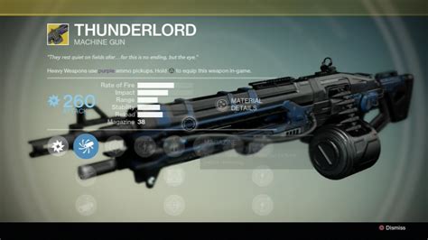 Destiny Exotic Weapon Thunderlord Light Machine Gun Kg Youtube