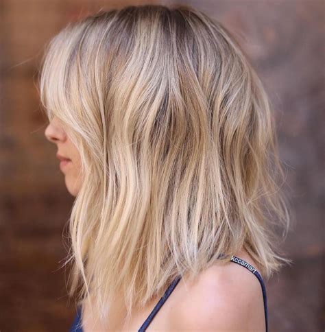 Blonde Lob With Gentle Lowlights Long Bob Hairstyles Long Bob