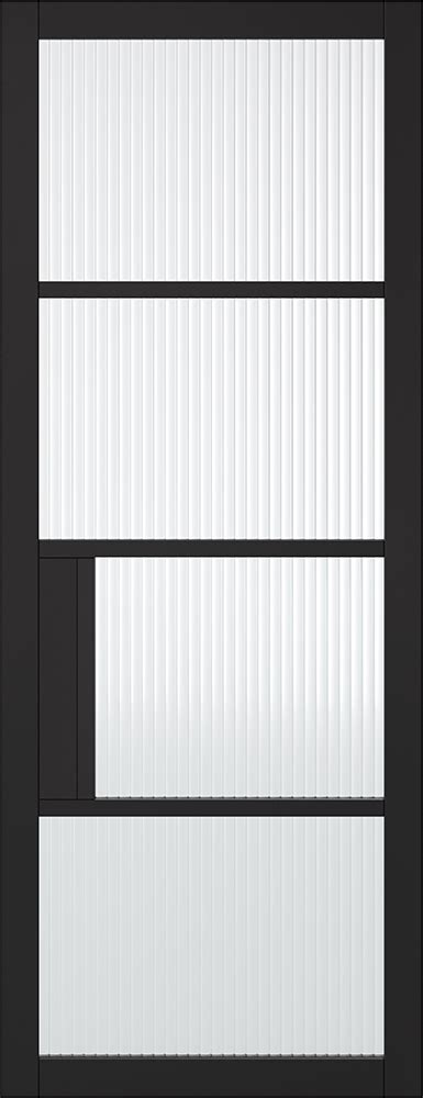 Chelsea Black Primed Reeded Glazed Internal Door Blueprint Joinery