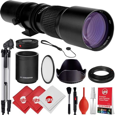 Opteka 500mm 1000mm F 8 Manual Telephoto Lens Tripod Kit