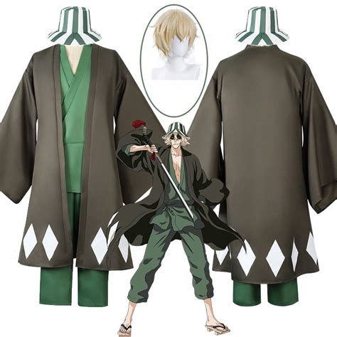 Anime Bleach Cosplay Urahara Kisuke Costume Men Women Green Kimono