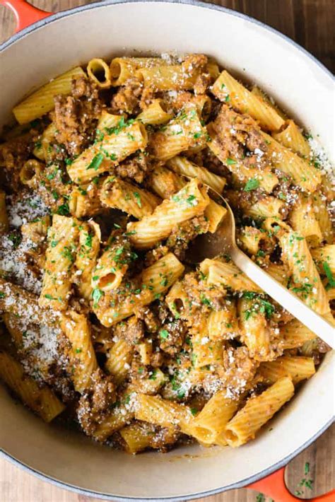 Meat Sauce Rigatoni Foxes Love Lemons