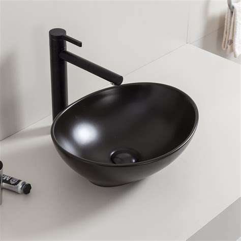 Hy Mb Bathroom Cabinet Color Wash Basin Black Matte Ceramic Basin