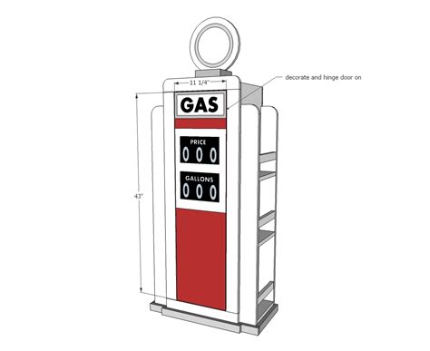 How To Build A Vintage Gas Pump Cabinet With Side Bookshelves Ana White