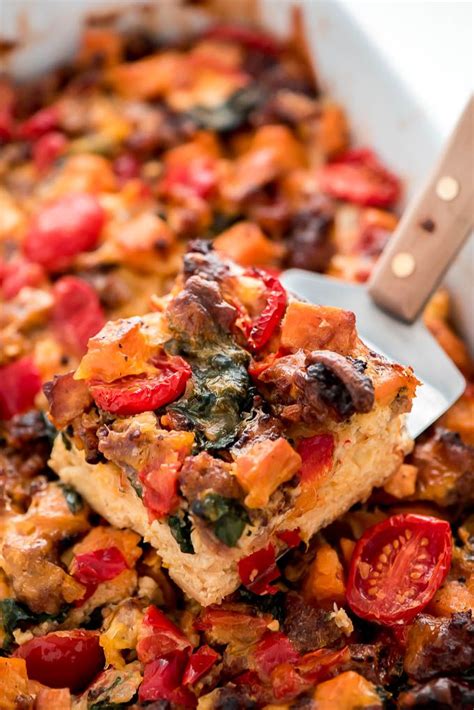 Overnight Sweet Potato And Sausage Breakfast Casserole Video Garnish And Glaze Recipe