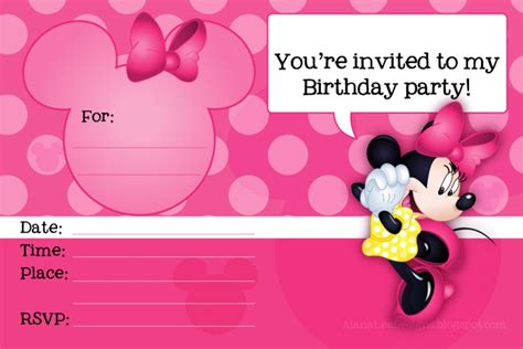 Minnie Mouse Printable Party Invitation Template | Invitations Online