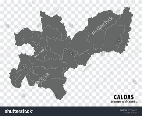 Caldas Department Colombia Map On Transparent Stock Vector Royalty