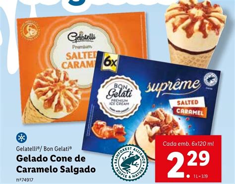 Promo O Lelatelli Bon Gelati Gelado Cone De Caramelo Salgado X