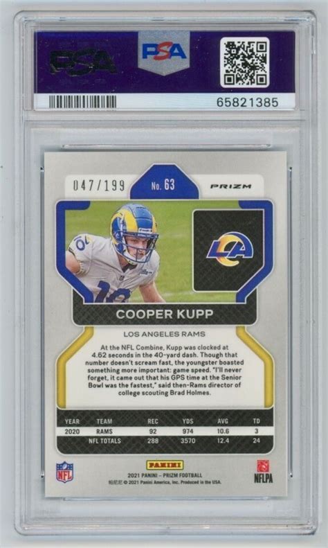 Cooper Kupp Blue Wave Prizms Psa Panini Prizm Los