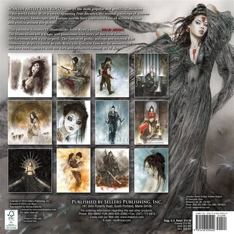 Luis Royo 2015 Fantasy Art Of Royo Official Dead Moon Calendar Contents Fantasy Art Art