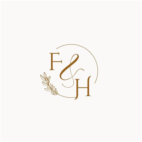 Fh Initial Wedding Monogram Logo 10254001 Vector Art At Vecteezy