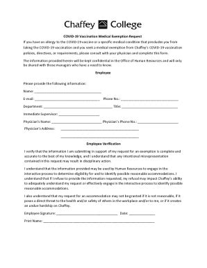 Fillable Online Request For Medical Exemption From COVID 19 Fax