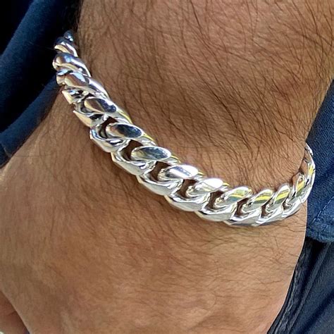 Sterling Silver Miami Cuban Link Bracelet Mm Thick