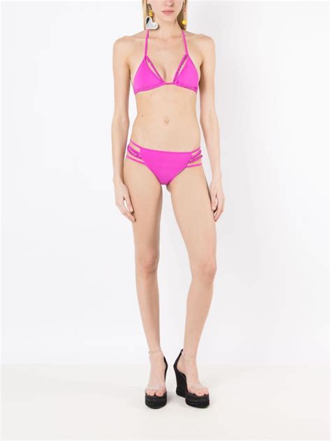 Amir Slama Beaded Strap Triangle Bikini Farfetch