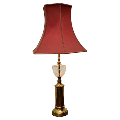 Disarmante Brass And Glass Table Lamp For Sale At 1stdibs