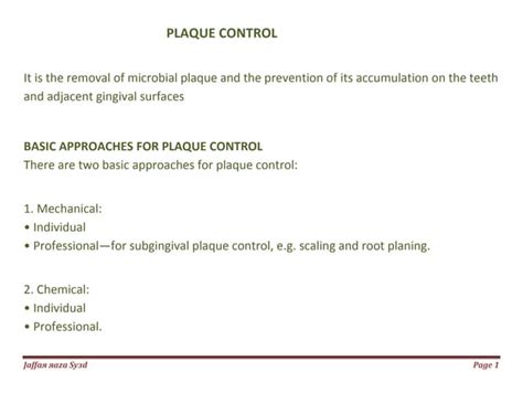 031. plaque control | PPT | Free Download