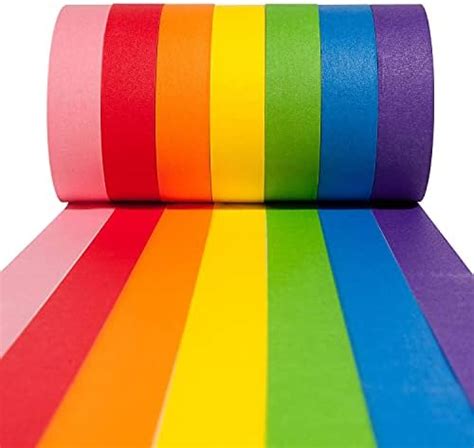 Craftzilla Colored Masking Tape 7 Roll Multi Pack 420 Feet X 1 Inch