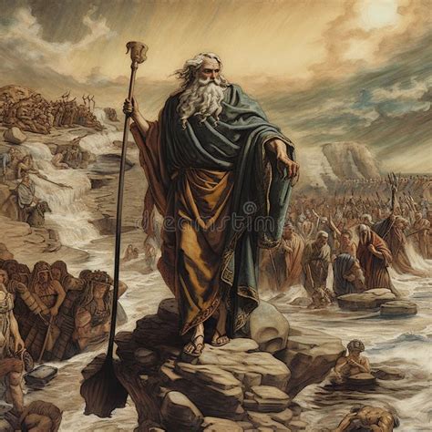 Exodus Of The Bible Moses Crossing The Red Sea With The Israelites