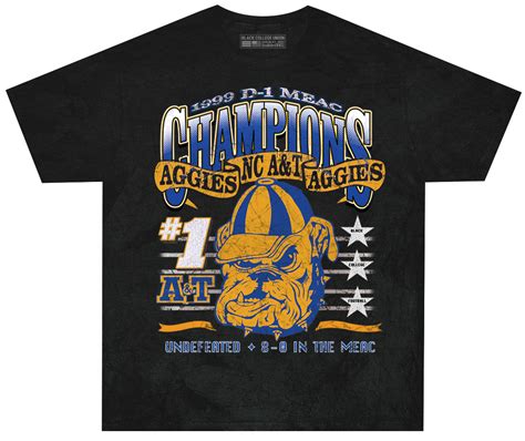 Vintage MEAC Champions T-Shirt - North Carolina A&T [NCAT] – Black ...