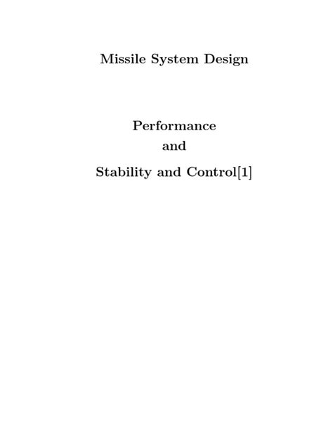 Missile System Design | PDF | Flight | Lift (Force)