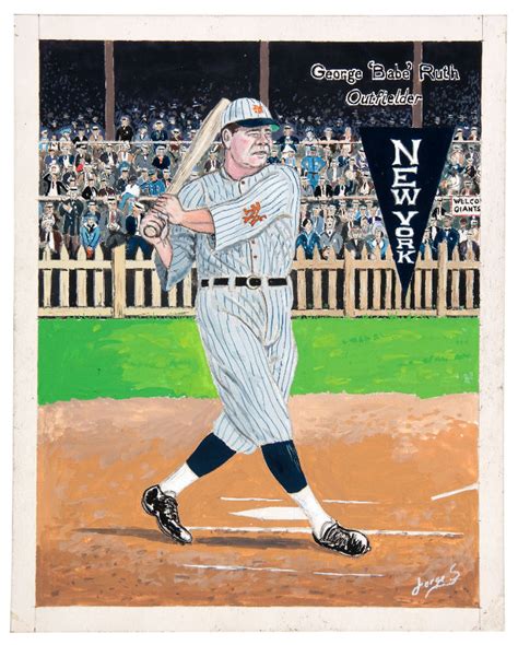 Hake S BABE RUTH ORIGINAL ART BY CUBAN ARTIST JORGE S