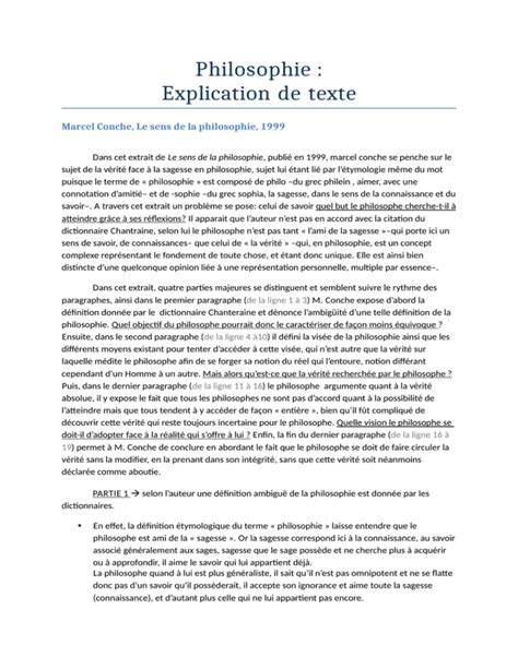 Philosophie Explication De Texte