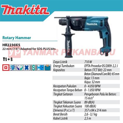 Jual Mesin Bor Rotary Hammer MAKITA HR 2230 X5 Shopee Indonesia