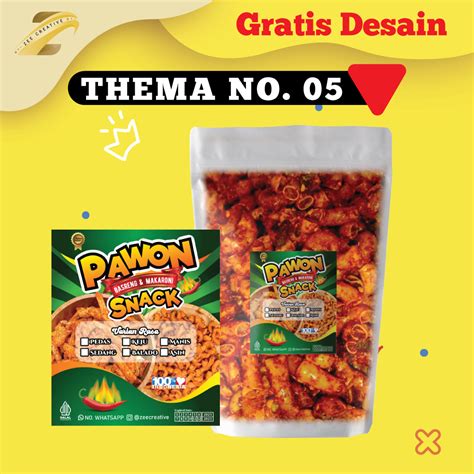 Jual Stiker Label Snack Jajanan Kemasan Pouch Plastik Product Makaroni