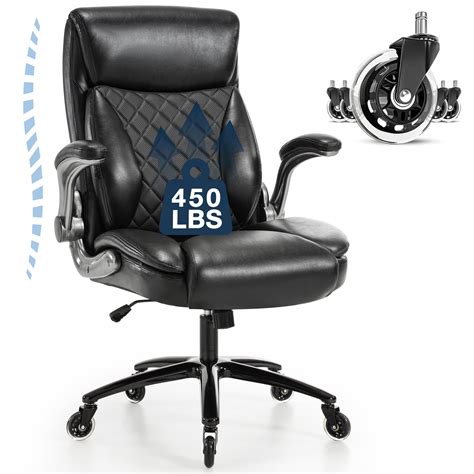 Big and Tall Office Chair 450lbs with 3D Lumbar Support for Back Pain ...