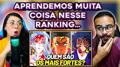 React Top Personagens Mais Fortes De Kimetsu No Yaiba Youtube