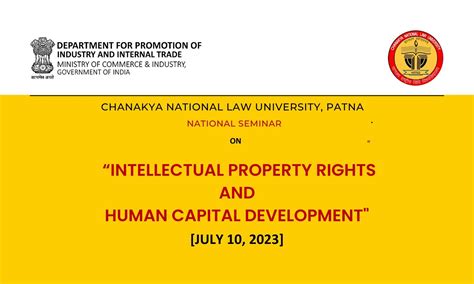 Cnlu Dpiit Ipr Chair National Seminar Intellectual Property Rights And