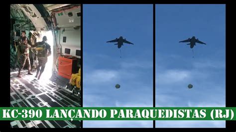 KC390 da FAB lançando Paraquedistas do Exército Brasileiro no Rio de