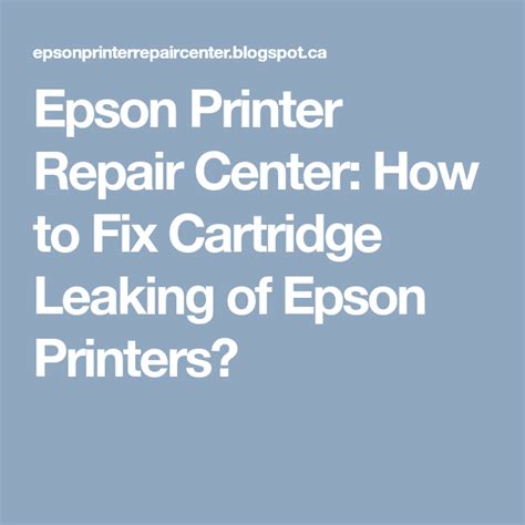 Epson Printer Repair Center How To Fix Cartridge Leaking Of Epson