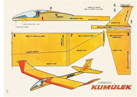 Flyable Czech Paper Model Airplane Glider ABC Kumulek Aeromodelos