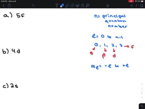 Solved Write A Complete Set Of Quantum Numbers N ℓ And Mℓ For