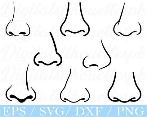 nose svg nose silhouette nose vector dxf png etsy