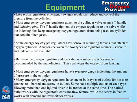 emergency oxygen provider padi