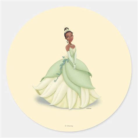 Tiana Green Dress Classic Round Sticker | Zazzle