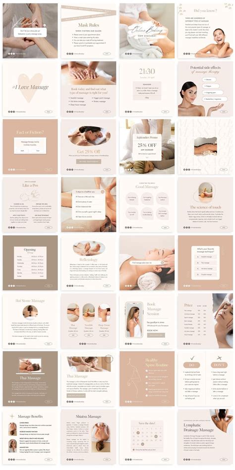 100 Massage Instagram Template Massage Therapist Template Spa Social